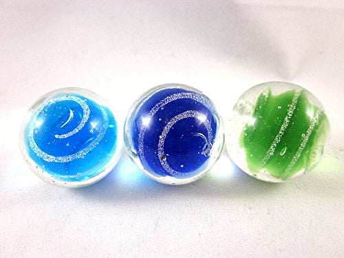 NEW SET OF 6 HANDMADE FLOWER 16mm GLASS MARBLES TRADITIONAL COLLECTORS HOM 