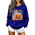 thumbnail image 2 of BVOFAR Womens Halloween Sweatshirts Spooky Ghost Print Pullovers Fall Work Crewneck Long Sleeve Sweater Tops Halloween Costumes M, 2 of 6