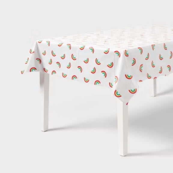 Rainbow Gradient Border Print Rectangular Table Cover - Spritz