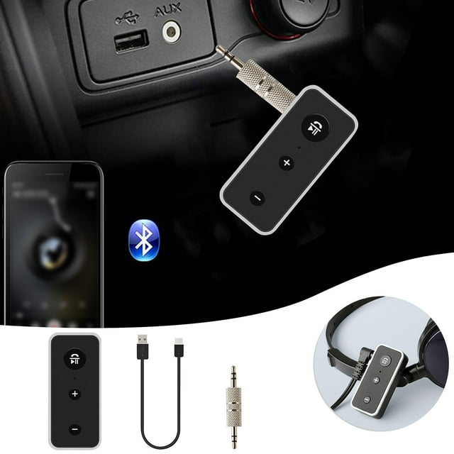 Binmer Bluetooth 5.0 Audio Receiver Car Wireless Bluetooth 5.0 Receiver New 3.5aux Audio Car Bluetooth Music Receiver