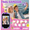 thumbnail image 2 of Inadays Kids Smart Phone for Girls Gifts - Toddler Christmas Birthday Gift for Age 3 4 5 6 7 8 Year Old, Kids Cell Phone Toy with Touchscreen, Dual Cameras, Learning,Mp3 Player,Games with 32 GB Card, 2 of 8