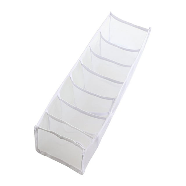 Cajas de almacenamiento de ropa interior plegables con compartimentos para calcetines, corbatas y sujetadores. Blanco 7 Rejillas
