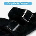 thumbnail image 6 of HARVEST LAND Womens Fuzzy Footbed Sandals Comfort Faux Open Toe Cork Slides Winter House Sandals, 6 of 6