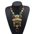 thumbnail image 1 of Collar de estilo bohemio Fernando con piedras de colores colgante largo y grueso, 1 of 8