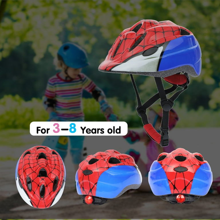 Atphfety Toddler Bike Helmet with LED Light, Red (50-54cm) photo 2