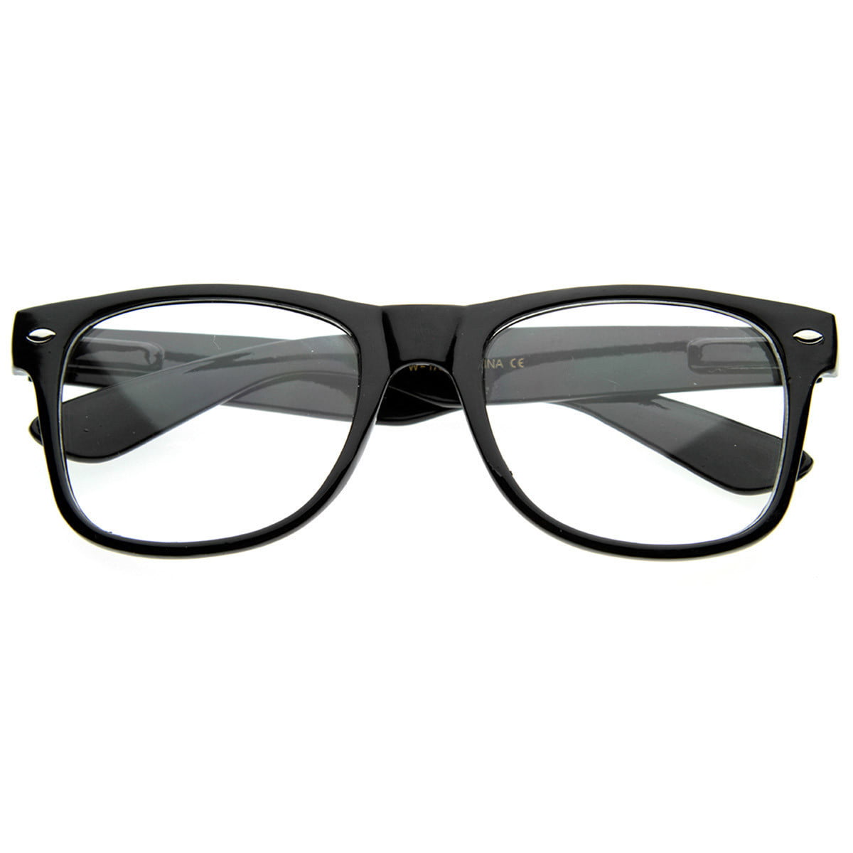 Mens Womens Nerd Black Geek Glasses Glossy Clear Lens Matte frame sunglasses 