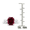 thumbnail image 3 of Sterling Silver with Ruby and Moissanite Three Stone Ring, 3 of 3