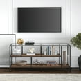 thumbnail image 6 of Evelyn&Zoe Winthrop Rectangular TV Stand with MDF Shelves for TV's up to 60", Blackened Bronze/Rustic Oak, 6 of 8