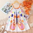thumbnail image 5 of Little Girl Dresses Summer Boho Butterfly Polka Dot Spaghetti Strap Beach Sun Dress Princess Dresses Flowy Beach Dress,Size 2 Years-3 Years, 5 of 9
