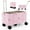 Pink, variant on Costway Large Foldable Utility Cart with  2-Tier Storage Crates 5 Rotate Wheels Metal White
