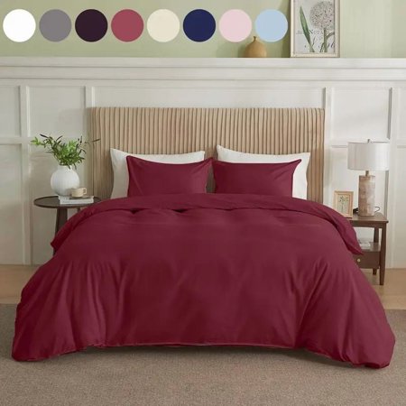 Simply Clean 100% Cotton King Duvet Cover Set - 3 Piece (1 Duvet Cover + 2 Pillowcases) Ultra-Soft Breathable & Wrinkle Resistant Easy Care White