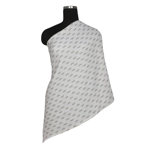 Mustache Grey Muslin Nursing Scarf