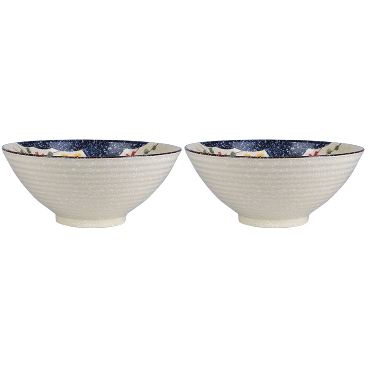 38 Ounce Cameo Ceramic Pho Soup Bowls with Pan Scraper White Ivory Set of 2 7.25 Inch 