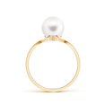 thumbnail image 2 of ANGARA Freshwater Cultured Pearl Chevron Ring with Diamond in 14K Yellow Gold for Women | June Birthstone, Birthday, Anniversary, Jewelry Gift for Women | Pearl Ring, 2 of 7