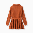 thumbnail image 3 of PatPat 2PCS Kid Girl Basic Design Solid Color Stand Collar Long Sleeve T-Shirt Set, 3 of 5