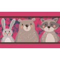 thumbnail image 1 of IBA Indianbeautifulart Pink Sloth|Bear & Rabbit Cartoon Fabric Laces For Crafts Printed Velvet Trim Fabric Sewing Border Ribbon Trims 9 Yards 3 Inches, 1 of 2