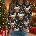 thumbnail image 2 of LEBONYARD Women's Trendy Round Neck Christmas Cute Printed Long Sleeve Loose Warm Fitting Pullover Blouse Casual Crew Neck Hoodless Sweatshirts, 2 of 5