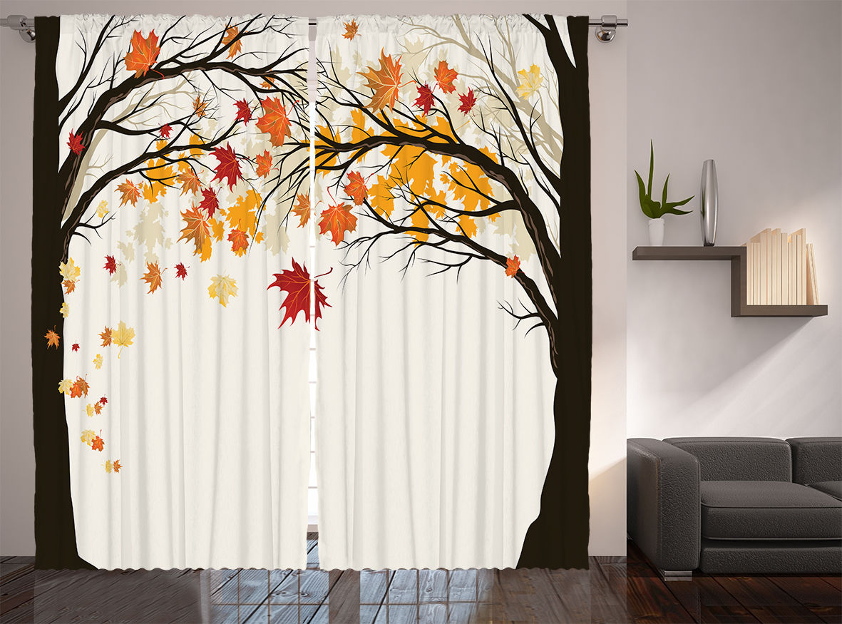 Curtains for Bedroom Living Room Art Nature Fall Trees Pictures Curtain 2 Panels  Walmart.com