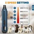 thumbnail image 6 of JEEXI Dog Nail Grinder – 5-Speed Professional Pet Nail Trimmer with Dual LED Lights, Diamond Drum Bit, Super Quiet & Low Vibration, 3 Grinding Ports for Small, Medium & Large Dogs, USB-C Rechargeable, 6 of 9