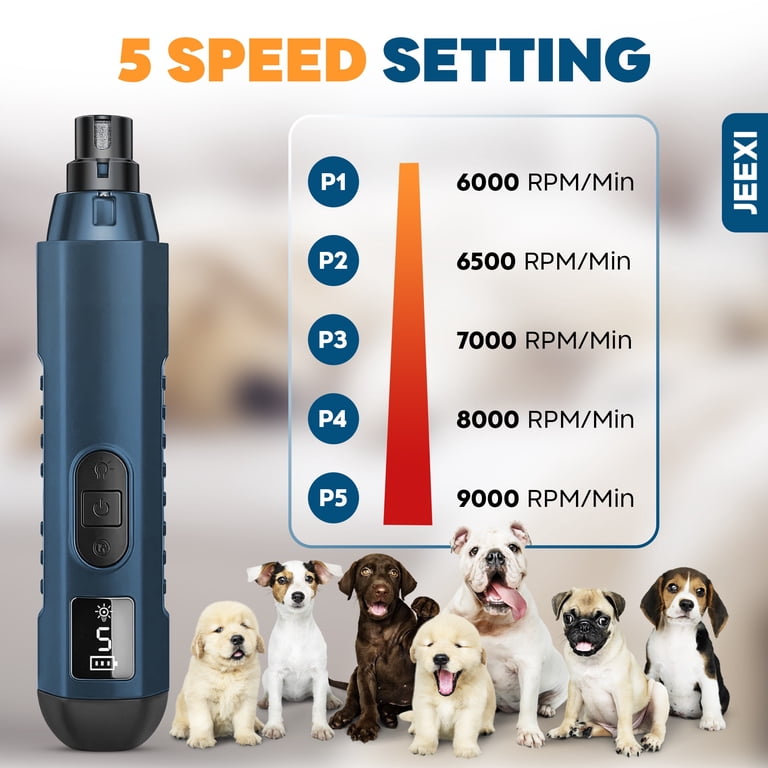 JEEXI 5-Speed Dog Nail Grinder with Dual LED photo 6