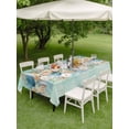 thumbnail image 4 of Outdoor Tablecloths with Umbrella Hole & Zipper, Beach Coastal Teal 54x80 Inch Tablecloth Rectangle, Nautical Shell Starfish Coral Summer Waterproof Table Cloth, Patio/Pool/Picnic Table Covers, 4 of 8