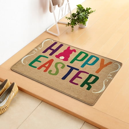JGJJUGN Easter Mat, Decorative Doormat, Holiday Rug, Funny Bunny Welcome Mat, Festive Floor Mat, Indoor/Outdoor Kitchen and Entryway Decor, Perfect for Easter Gatherings and Celebrations