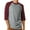 Gray/Burgundy, variant on Men's Raglan 3/4 Sleeves Baseball T-Shirt Casual Cotton Jersey S-3XL