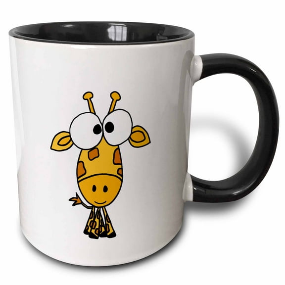3drose, Funky Giraffe, 11oz Two-tone Black Mug