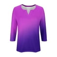 thumbnail image 4 of yillto Women's Elegant Tunic Tops 3/4 Sleeve V Neck Printed T-Shirt Trendy Casual Comfy Pullover Tops, 4 of 5