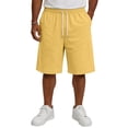 thumbnail image 5 of VV AVEORS Baggy Sweat Shorts Men Wide Leg, Cotton Gym Shorts Long Below Knee With Pocket, Oversized Loose Y2K Casual Athletic Yellow 3XL, 5 of 7