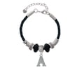 thumbnail image 2 of Delight Jewelry Silvertone Crystal Initial - A - Daughter Celtic Knot Leather Bead Bracelet, 7"+2" Extender, 2 of 4