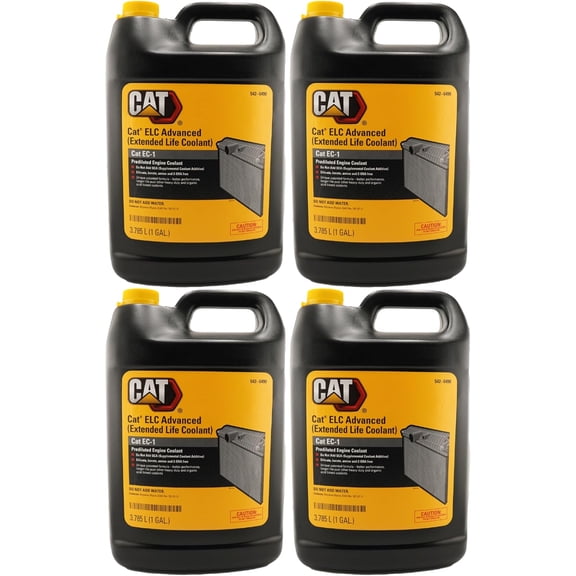 CAT 542-6490 (5426490) ELC Advanced Extended Life Coolant 50/50 Premix – 1 Gallon Jug – 4 Pack – Genuine EC-1 Coolant, Do Not Add Water, Bittering Agent