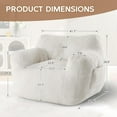 thumbnail image 2 of Bean Bag Chair, Adult Bean Bag Chair for Living Room, Big Beanbag Chair, Comfy Stuffed Beanbag Chair for Adults with Filling (Teddy Fabric in Ivory), 2 of 16