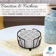 thumbnail image 3 of for Drinks Absorbent with Holder - 6 Gray Ceramic Stones with Mix Patterns & Cork Back, Use as House r, Living Room or Coffee Bar r, Outdoor s - Housewarming, 3 of 7