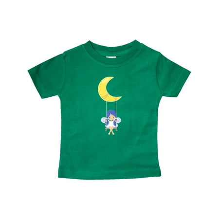 

Inktastic Cute Fairy Fairy On The Moon Fairy On A Swing Gift Baby Girl T-Shirt