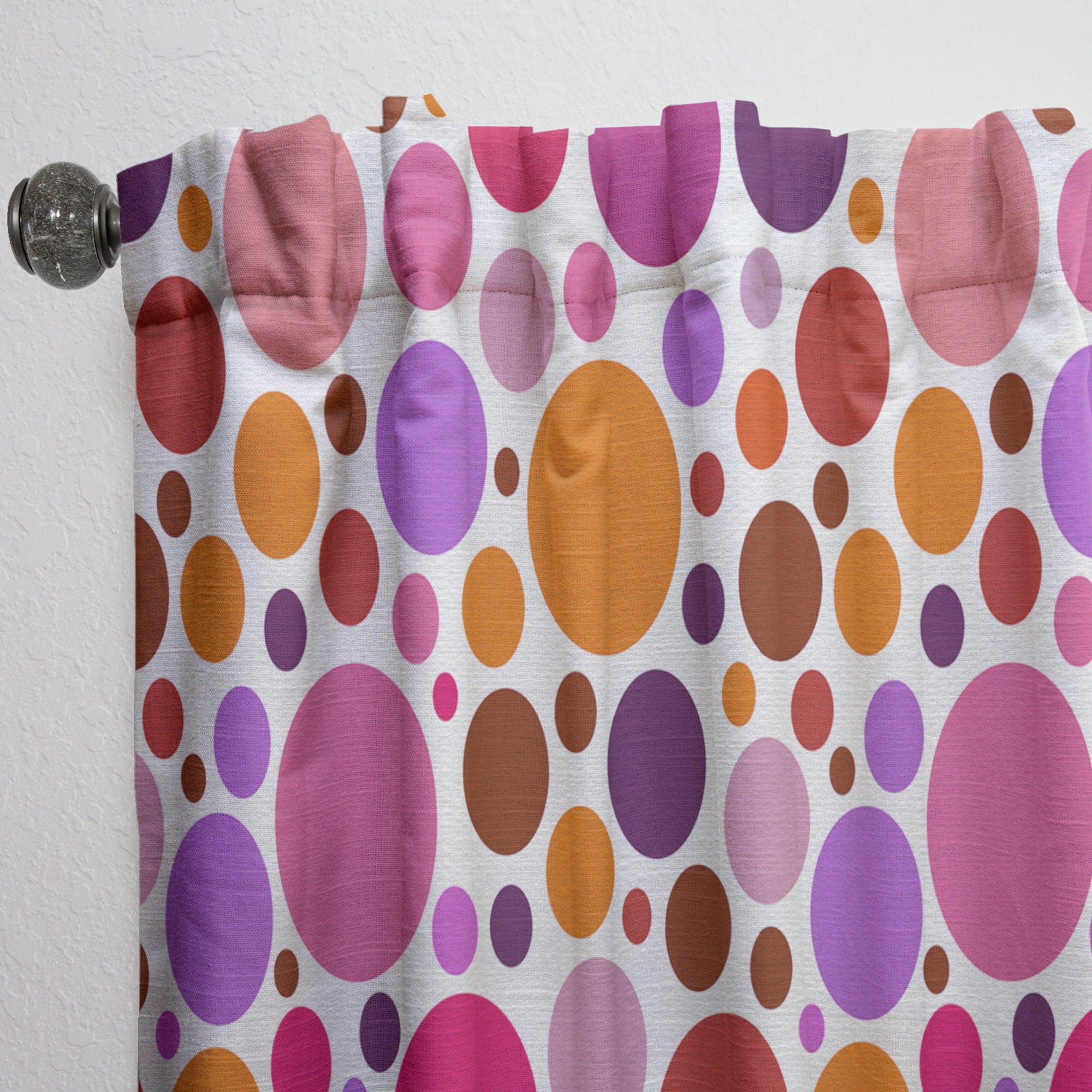 Designart 'Abstract Geometric Circular Retro Pattern II' Mid-Century Modern Curtain Panel