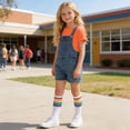 thumbnail image 5 of ATOGUTA Kids Boys Outfits Denim Overalls and Short Sleeve T-shirts with Socks Girls Summer Clothes Size 3T-12, Orange, 5 of 8