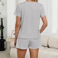 thumbnail image 6 of Cmfcve Two Piece Outfits for Women Lounge Sets Casual Crew Neck Short Sleeve Top & Shorts Set, 6 of 6