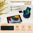 thumbnail image 5 of Costway 32" Meeting Room Desk Set of 2 with Charging Station & Headphone Hook Metal Frame White, 5 of 8