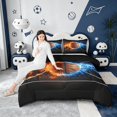 thumbnail image 4 of Manfei Kids Basketball Game Full Size Comforter Sets,Sport Theme Bedding Comforter Set,Blue Orange Black Bedding Sets For Kids Boy,Microfiber Bedroom Decor Reversible,3pcs, 4 of 8