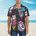thumbnail image 4 of Easygdp Cat Icecream Men's Hawaiian Shirts Print Lapel Short Sleeve for Beach, vacation, party, casual occasions - Medium, 4 of 9