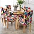 thumbnail image 3 of Red Purple Blue Chair Covers Dining Chair Cover Stretch Dining Chair Slipcover Removable Washable Kitchen Chair Cover Parson Chair Covers for Dining Room Set of 4 Living Room Chair Covers, 3 of 6