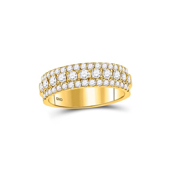 Diamond Princess 10kt Yellow Gold Womens Round Diamond Triple Row Comfort Wedding Band 1 Cttw