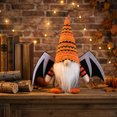 thumbnail image 5 of Halloween Bat Gnomes Plush Decor,Halloween Bat Wing Gnome Decorations, Handmade Knit Bat Swedish Tomte Gnome Nisse Scandinavian Ornaments Gnomes Figurine Tabletop Decor, 5 of 6