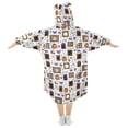 thumbnail image 2 of Wearable Blanket Hoodie for Kids Cute Ghost and Pumpkin Flannel Hooded Blanket with Pockets and Sleeves Suitable for Boys and Girls, 2 of 7