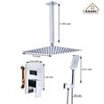 thumbnail image 4 of CASAINC 3-Spray Pattern 12 in. Ceiling Mount Shower System / Set Shower Head and Functional Handheld, Chrome (Valve Included), 4 of 10