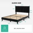 thumbnail image 3 of Novilla Bliss 12 Inch Queen Size Gel Memory Foam Cooling Mattress in a Box + Classic Luxe Queen Platform Bed Frame with Velvet Upholstered Adjustable Headboard, White, 3 of 14