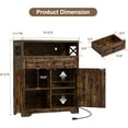 thumbnail image 6 of Farmhouse Storage Cabinet with Charge Station & Open Shelf,Coffee Bar Station Table with Adjustable Shelves and Barn Doors for Kitchen Dining Room,Antique Brown, 6 of 9