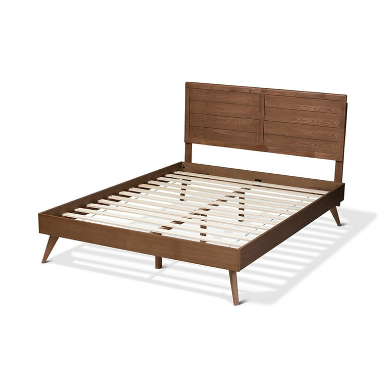 Baxton Studio Artemis Mid-Century Modern Walnut Brown Finished Wood Queen Size Platform Bed Baxton Studio Artemis Mid-Century Modern Walnut Brown Finished Wood Queen Size Platform Bed