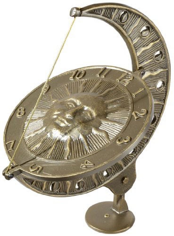 Whitehall Aluminum Sun and Moon Sundial, French Bronze, 12"L - image 4 of 4